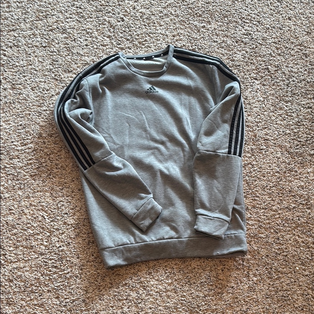 Adidas Gray and Black Crewneck Sweater